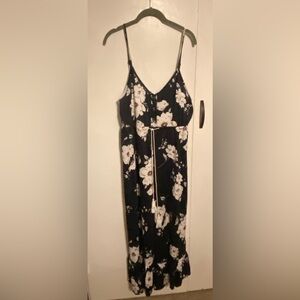 Spaghetti Strap Jumpsuit With Ruffle, M